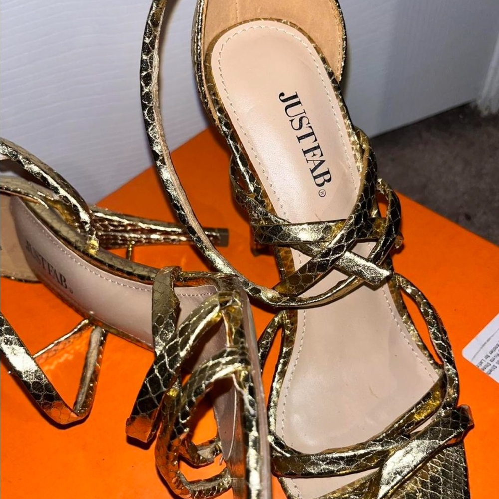 Gold heels worn 2x